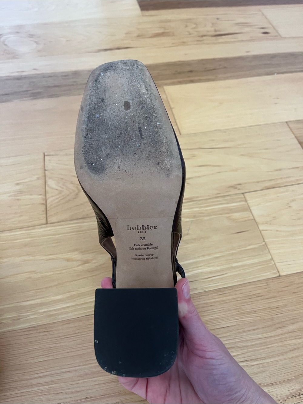 Bobbies Paris Chocolate Brown Leather Mary Jane Block Heel - Picture 13 of 14